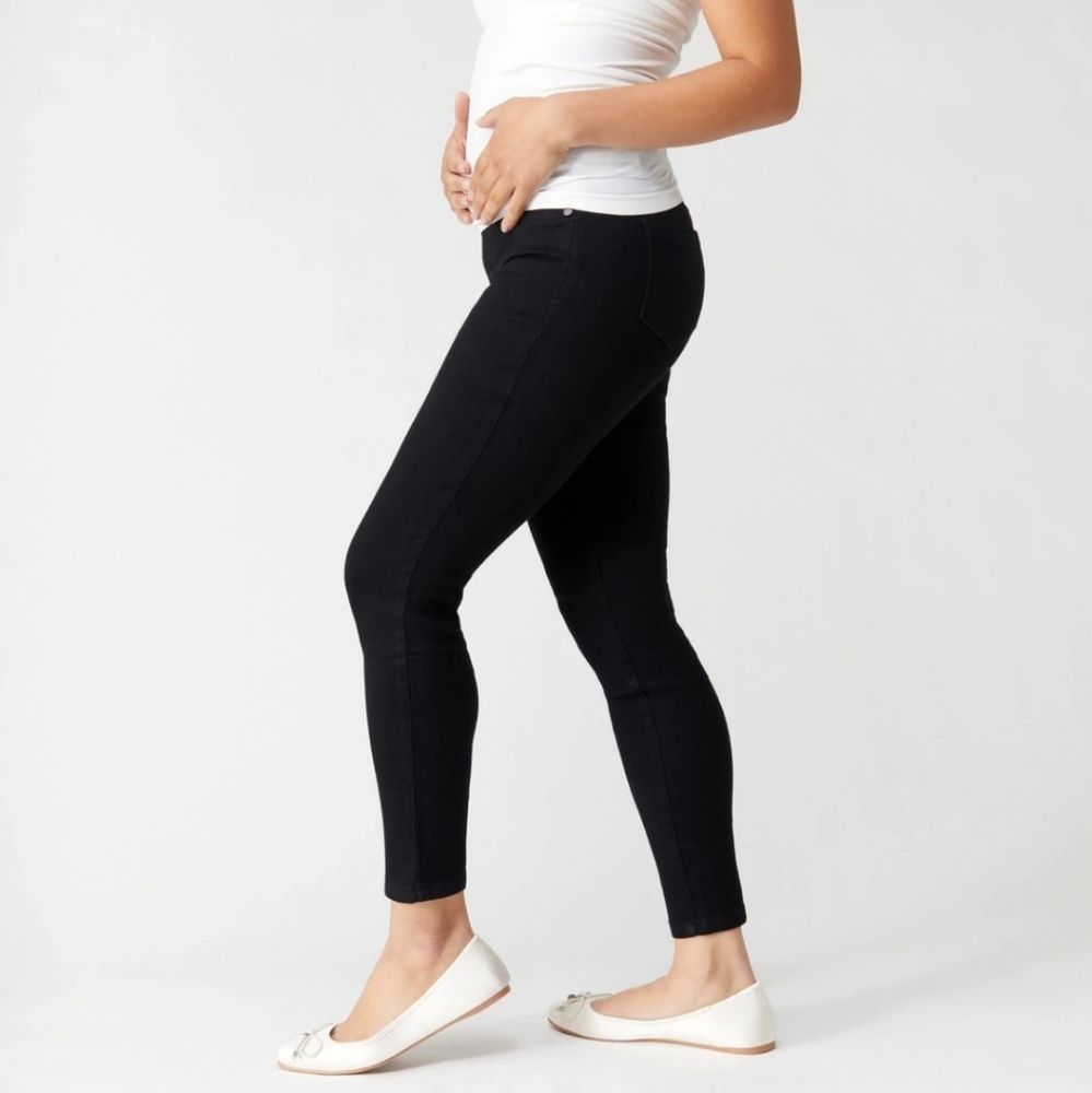 1822 black denim maternity pants